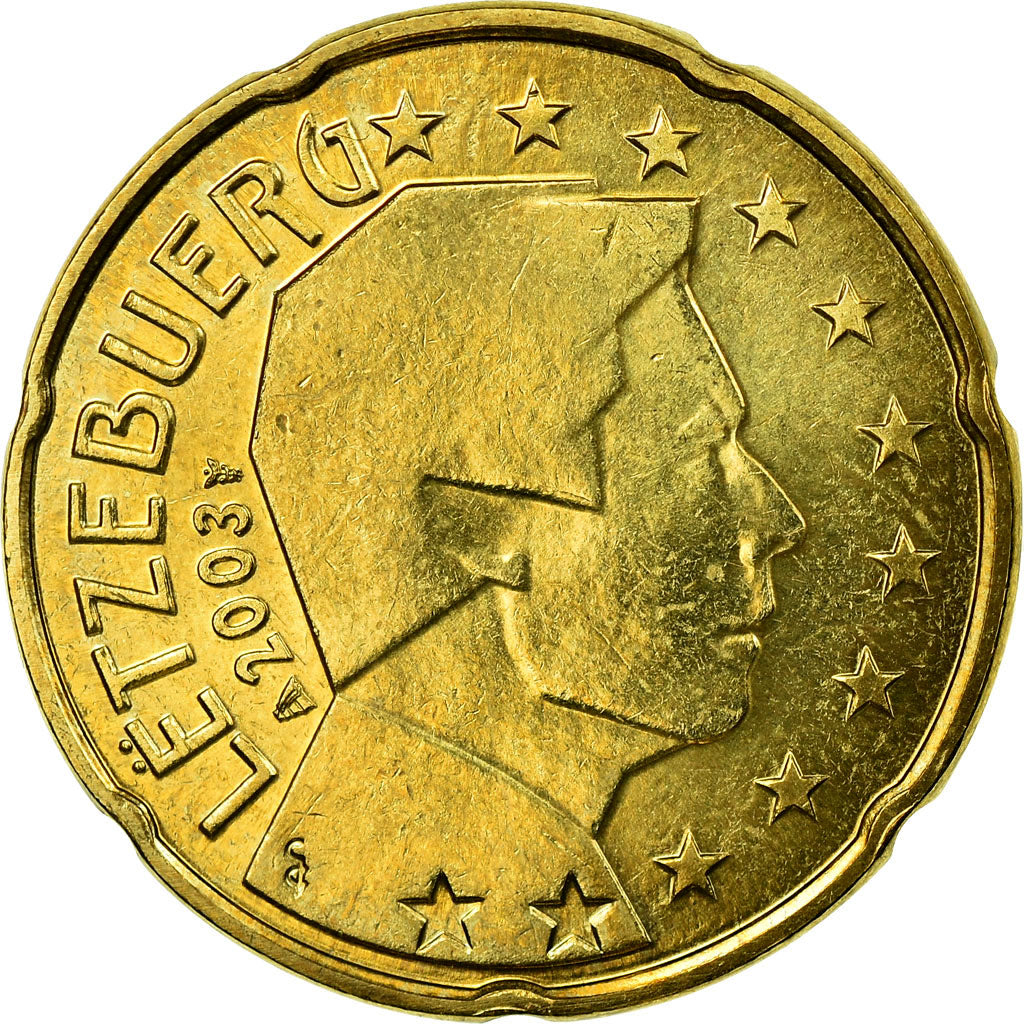 Luxemburg, 20 Euro Cent, 2003, SS, Messing, KM:79