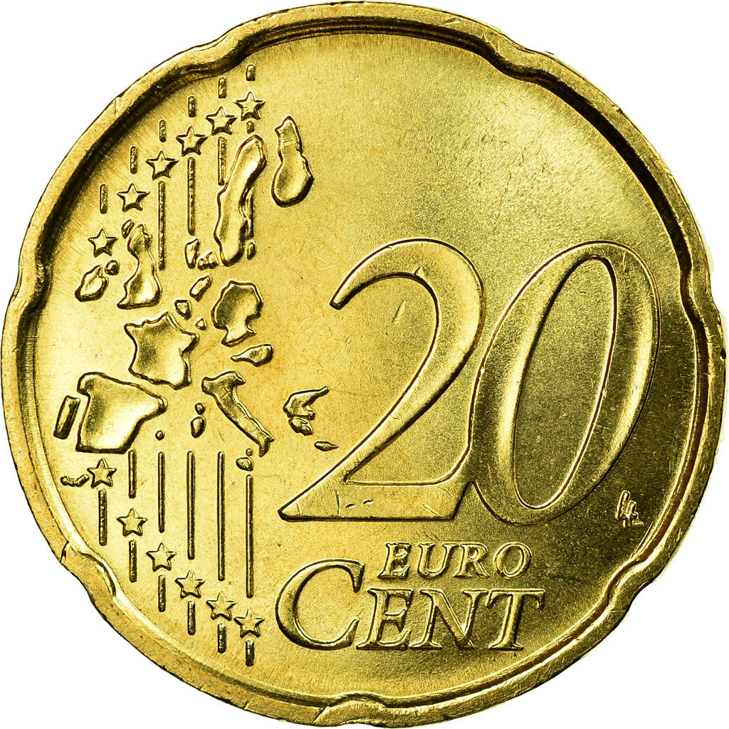 Italien, 20 Euro Cent, 2002, VZ, Messing, KM:214