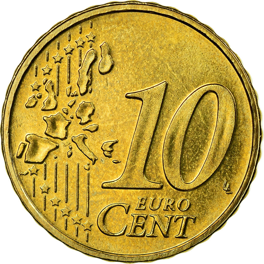 Luksemburg, 10 Euro Cent, 2003, Utrecht, AU(55-58), Mosiądz, KM:78