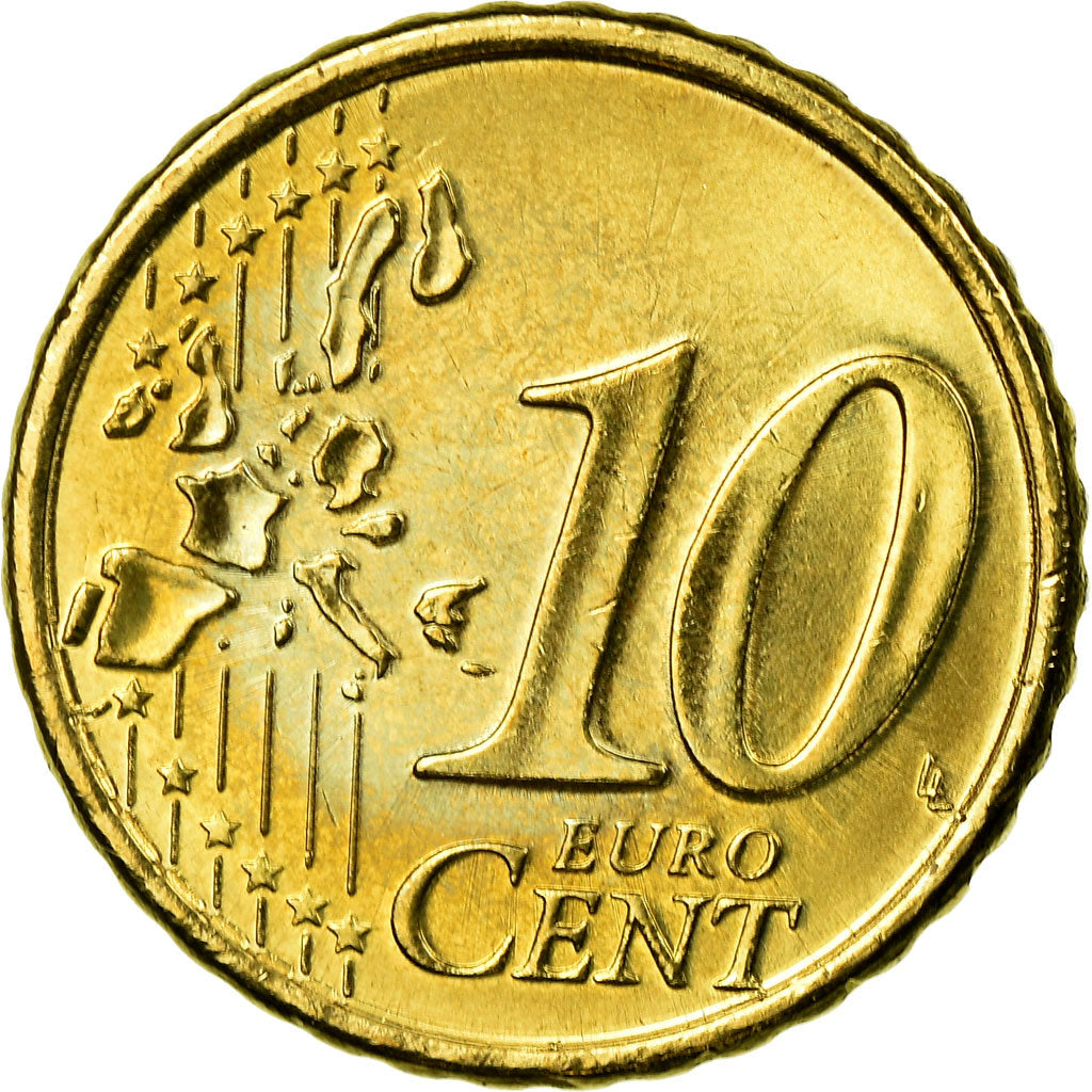 Finland, 10 Euro Cent, 2000, AU(55-58), Brass, KM:101