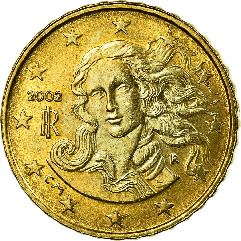 Italy, 10 Euro Cent, 2002, AU(55-58), Brass, KM:213
