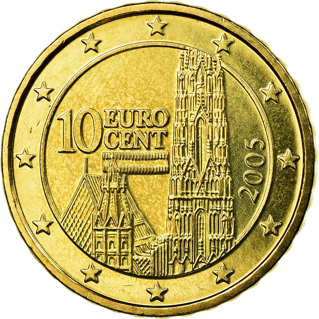Autriche, 10 Euro Cent, 2005, SUP, Laiton, KM:3085
