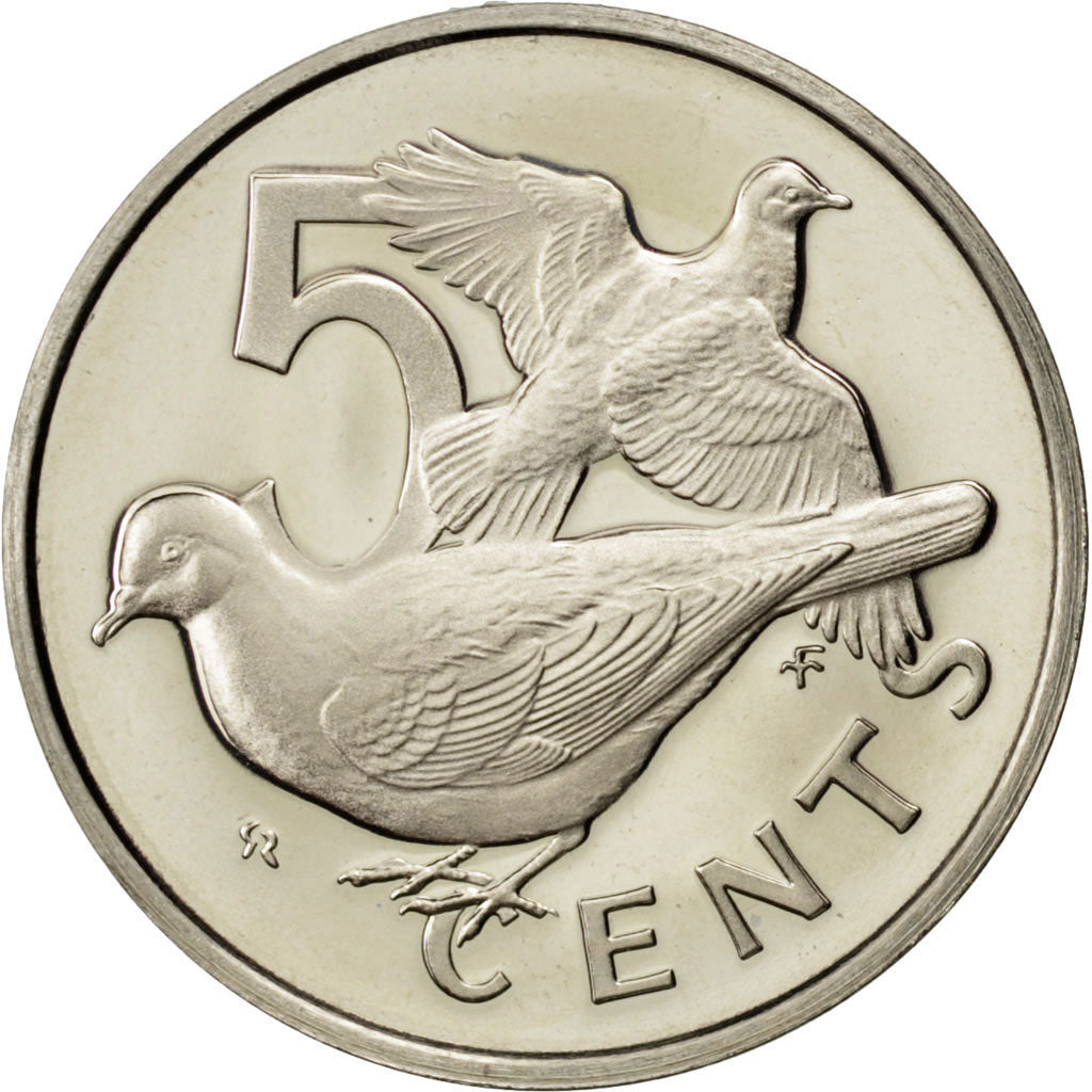 BRITISH VIRGIN ISLANDS, 5 Cents, 1977, Franklin Mint, KM #10, MS(65-70),...