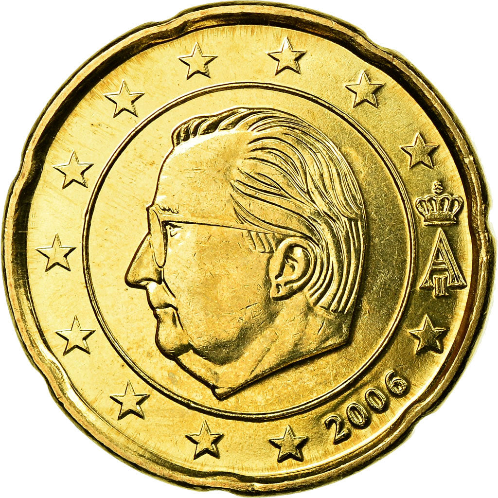 Belgia, 20 Euro Cent, 2006, Brussels, AU(55-58), Mosiądz, KM:228