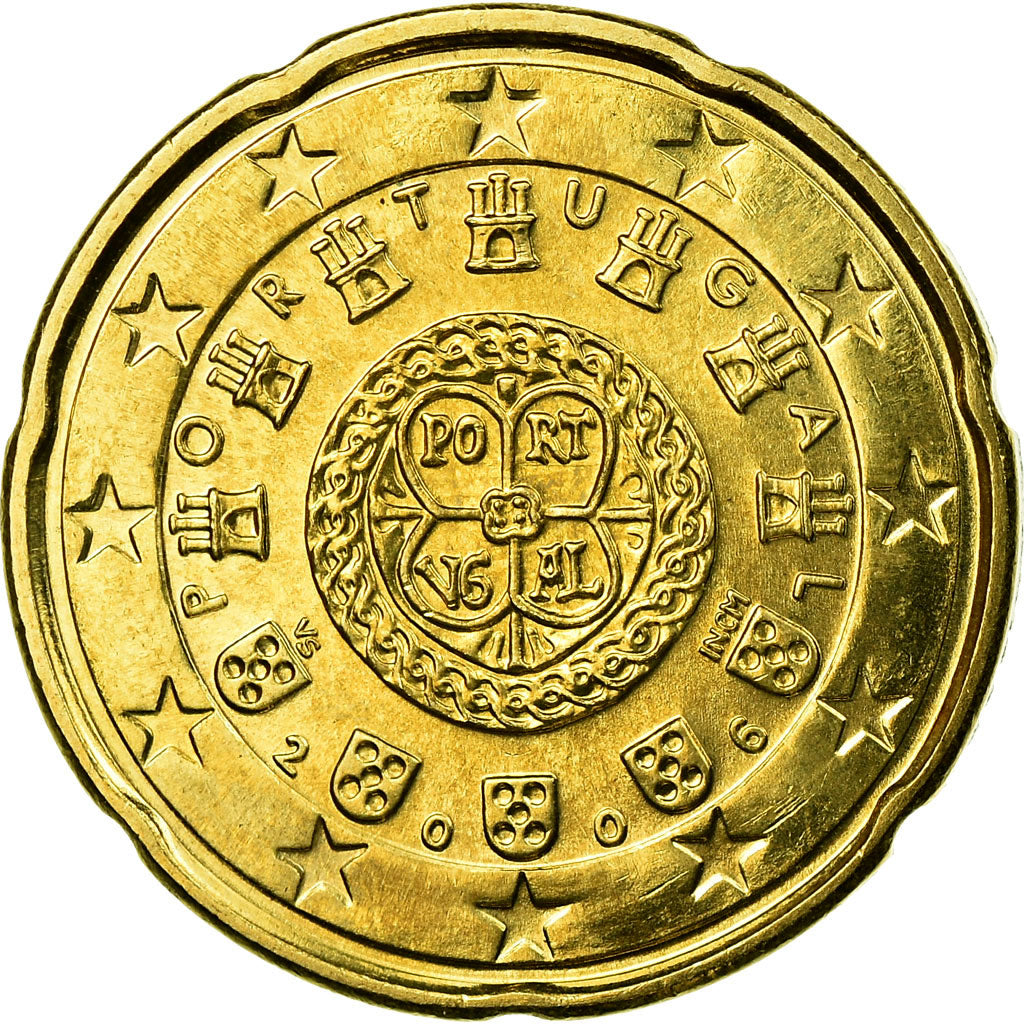 Portugal, 20 Euro Cent, 2006, ZF, Tin, KM:744