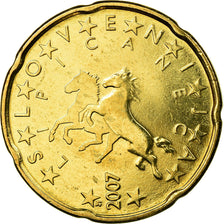 Slovenia, 20 Euro Cent, 2007, EF(40-45), Brass, KM:72