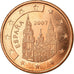Spagna, 5 Euro Cent, 2007, SPL-, Acciaio placcato rame, KM:1042