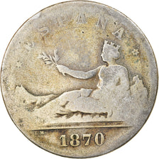 Monnaie, Espagne, Provisional Government, 2 Pesetas, 1870, Madrid, B, Argent