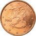 Finland, Euro Cent, 2003, EF(40-45), Copper Plated Steel, KM:98