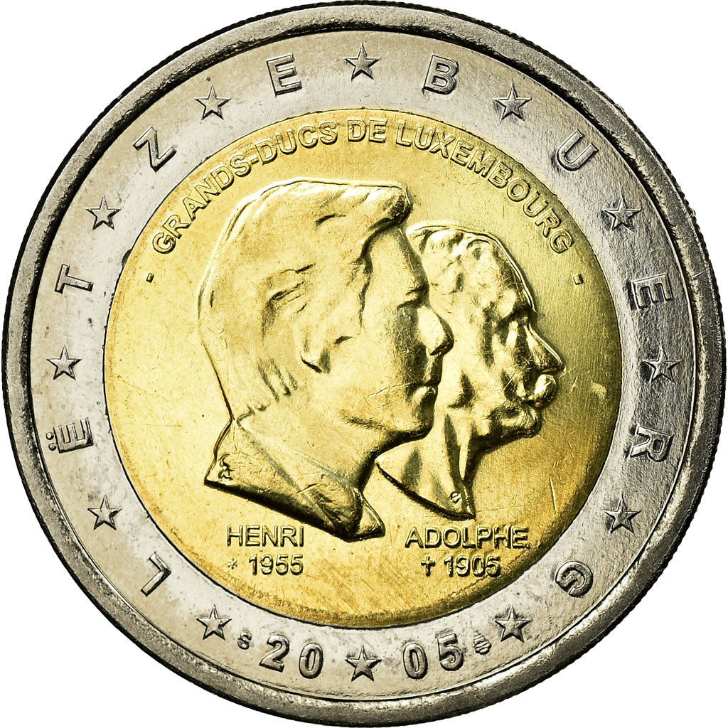 Lussemburgo, 2 Euro, Conjoined heads, 2005, SPL-, Bi-metallico, KM:87