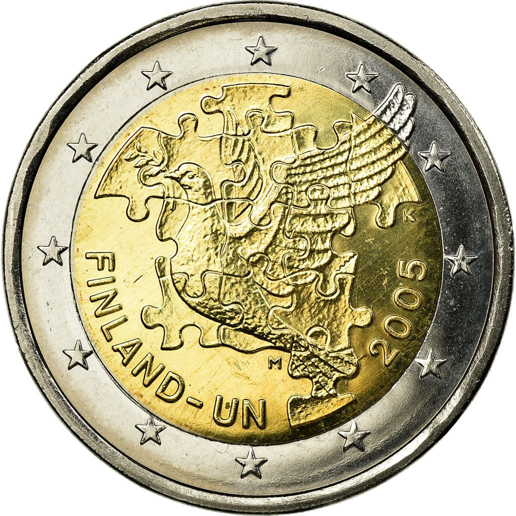 Finnland, 2 Euro, 60th Anniversary - Finland - UN, 2005, VZ, Bi-Metallic, KM:119
