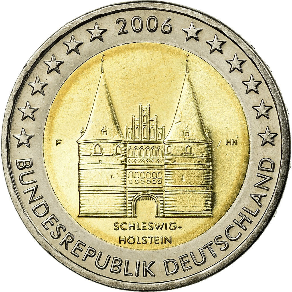 ALEMANIA - REPÚBLICA FEDERAL, 2 Euro, Schleswig Holstein castle, 2006, EBC