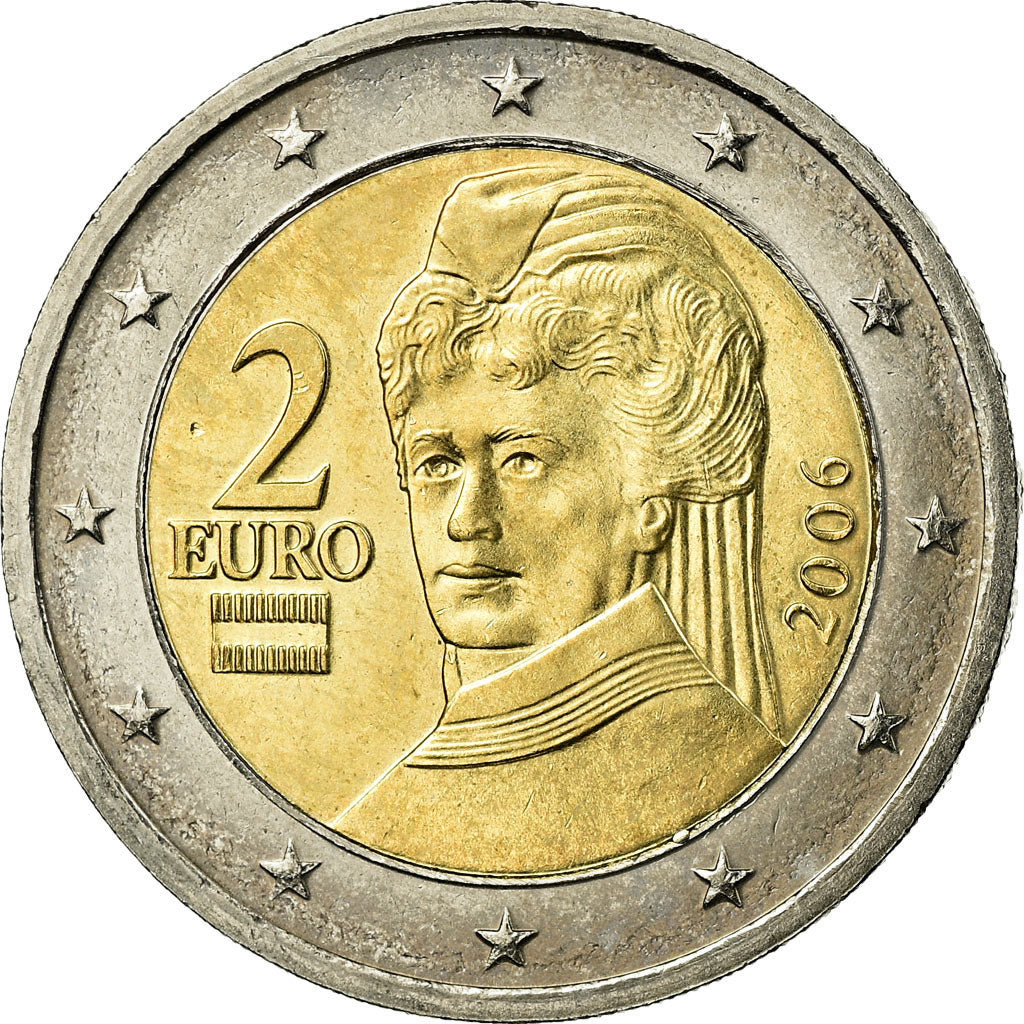 Austria, 2 Euro, Bust of Bertha von Suttner, 2006, EBC, Bimetálico, KM:3089