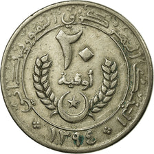 Coin, Mauritania, 20 Ouguiya, 1974, EF(40-45), Copper-nickel, KM:5