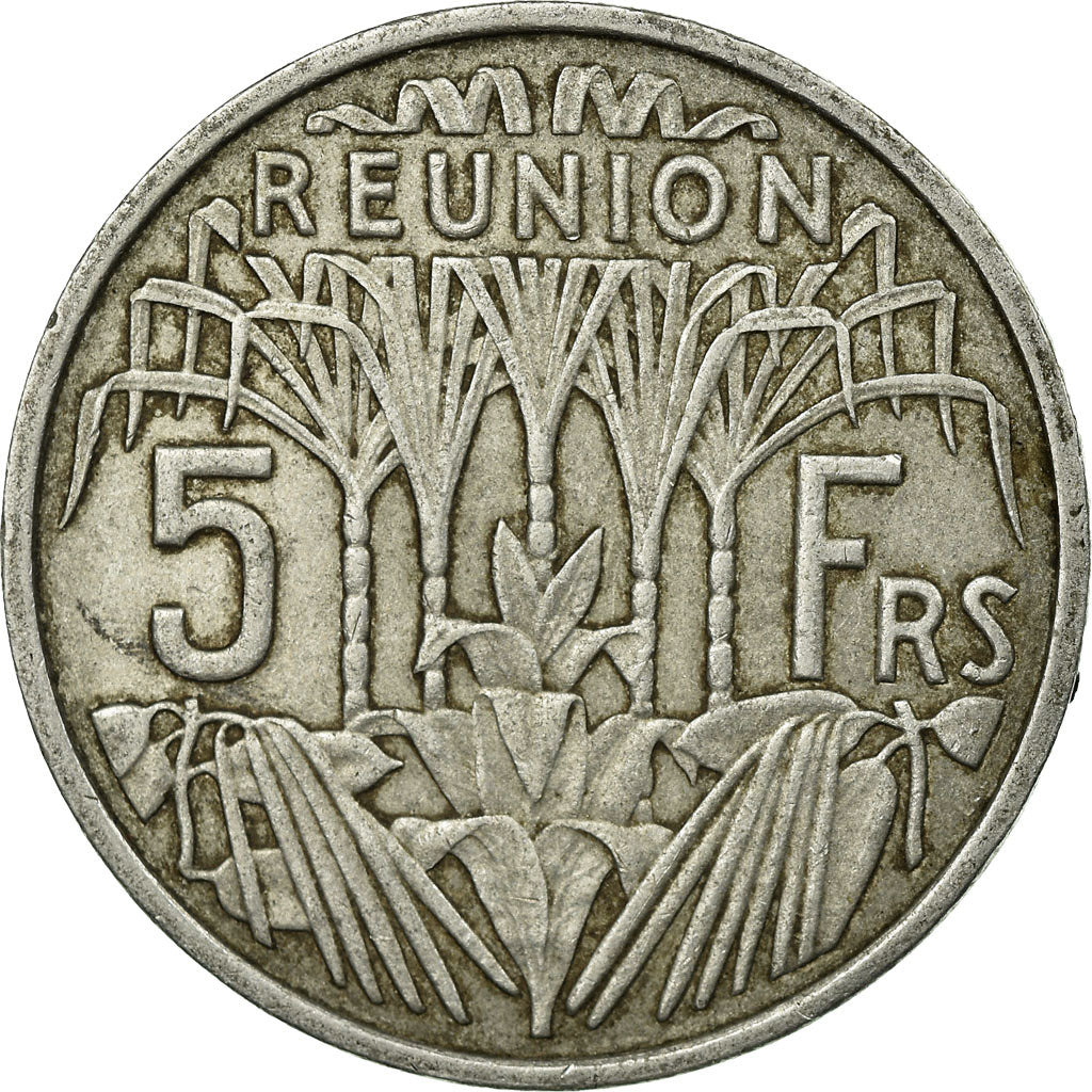 Coin, Réunion, 5 Francs, 1955, EF(40-45), Aluminum, KM:9