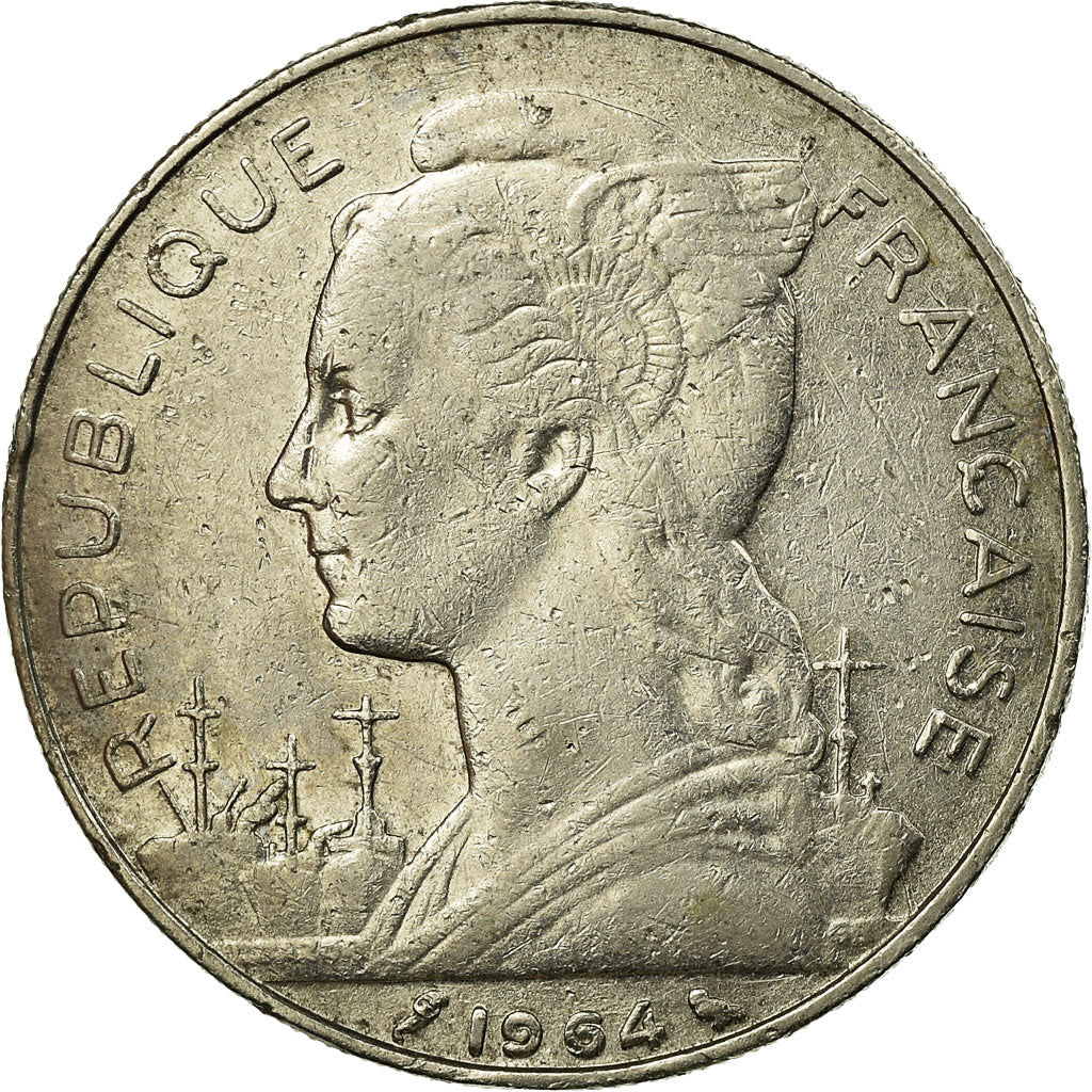 Coin, Réunion, 100 Francs, 1964, EF(40-45), Nickel, KM:13