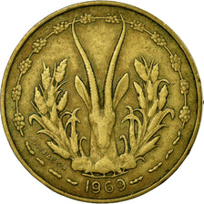 Coin, West African States, 5 Francs, 1969, Paris, EF(40-45)
