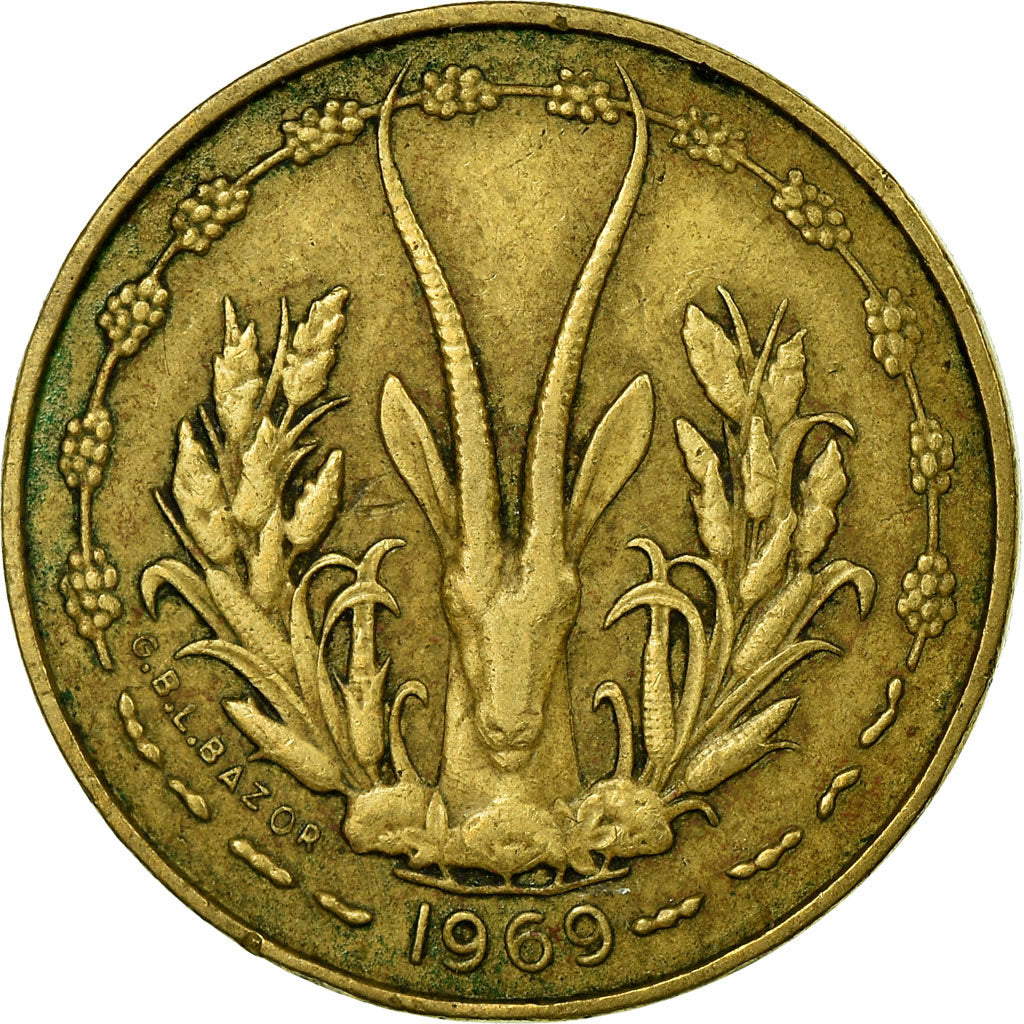 Münze, West African States, 5 Francs, 1969, Paris, SS, Aluminum-Nickel-Bronze