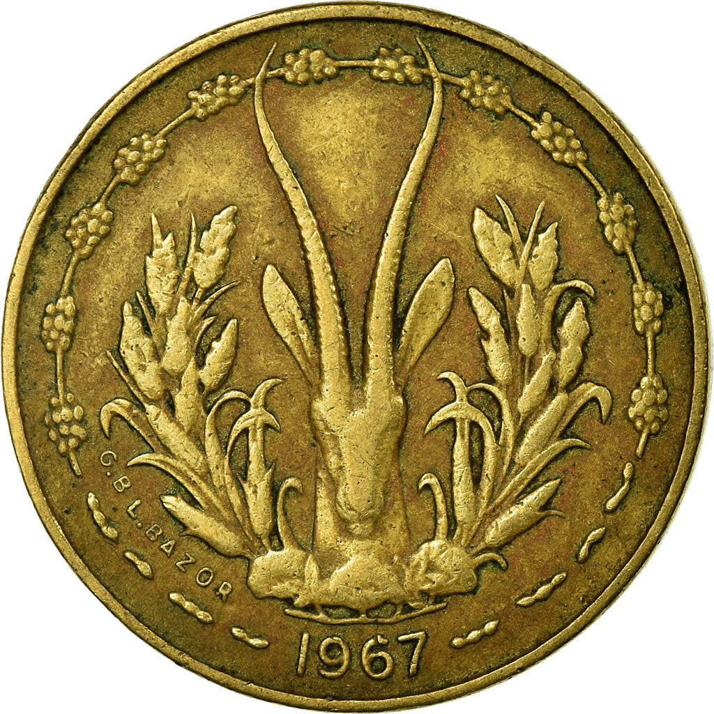 Munten, West Afrikaanse Staten, 5 Francs, 1967, Paris, ZF