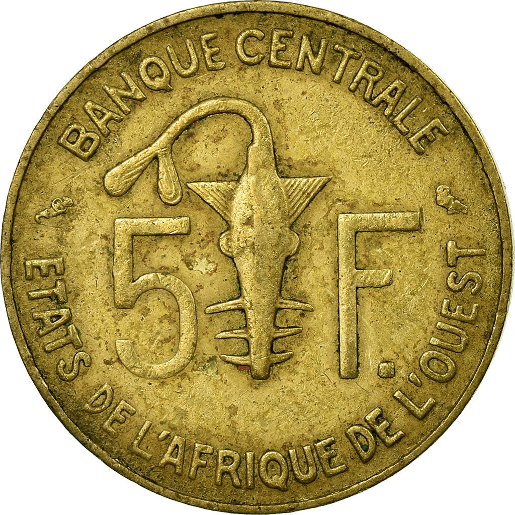Moeda, Estados da África Ocidental, 5 Francs, 1972, Paris, VF(30-35)