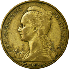 Moneta, Madagascar, 20 Francs, 1953, Paris, EF(40-45), Aluminium-Brąz, KM:7