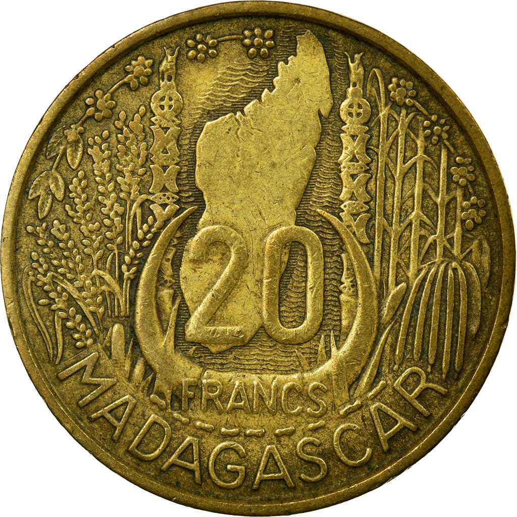 Monnaie, Madagascar, 20 Francs, 1953, Paris, TTB, Aluminum-Bronze, KM:7