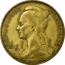 Coin, Madagascar, 20 Francs, 1953, Paris, EF(40-45), Aluminum-Bronze, KM:7