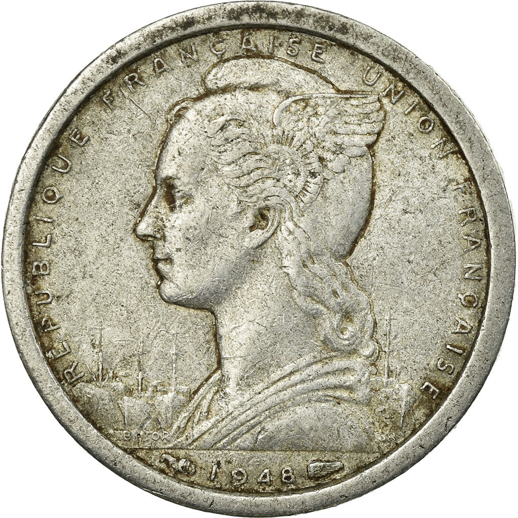 Coin, Madagascar, Franc, 1948, Paris, VF(20-25), Aluminum, KM:3