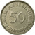 Moneta, Niemcy - RFN, 50 Pfennig, 1972, Stuttgart, EF(40-45), Miedź-Nikiel