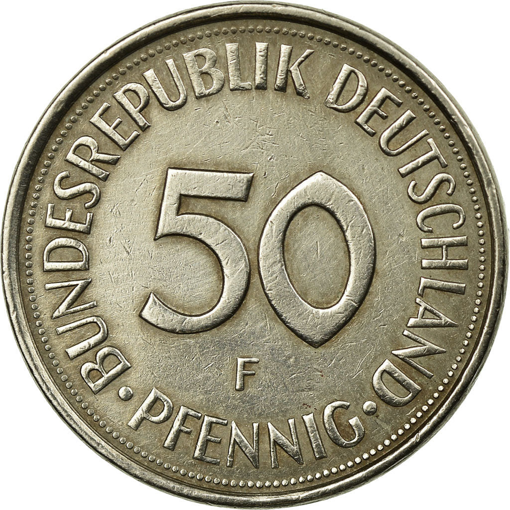 Monnaie, République fédérale allemande, 50 Pfennig, 1981, Stuttgart, TTB