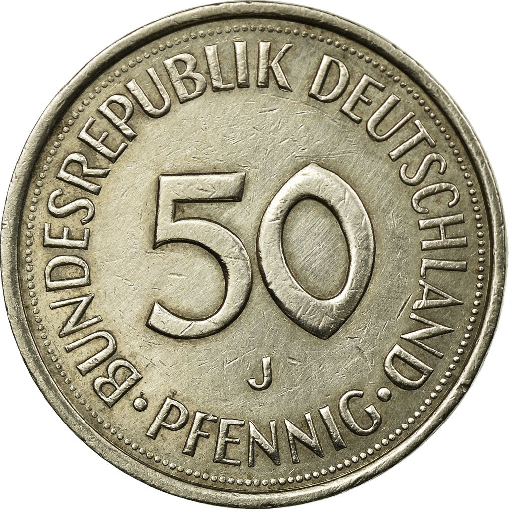 Moeda, ALEMANHA - REPÚBLICA FEDERAL, 50 Pfennig, 1982, Hamburg, EF(40-45)
