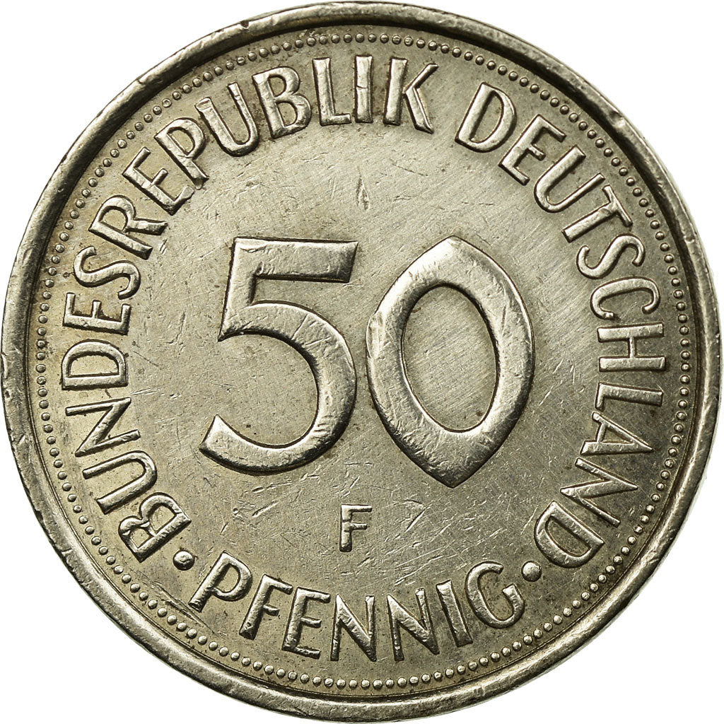 Coin, GERMANY - FEDERAL REPUBLIC, 50 Pfennig, 1991, Stuttgart, EF(40-45)