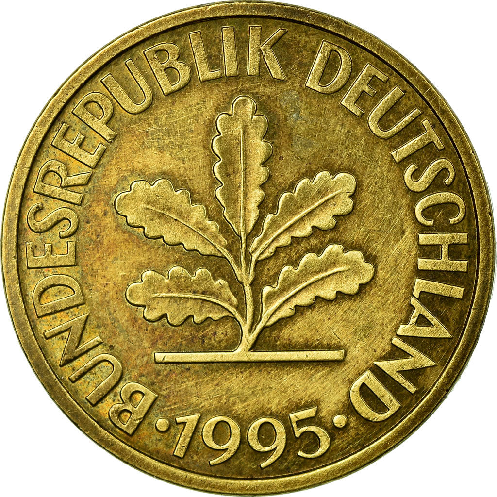 Monnaie, République fédérale allemande, 10 Pfennig, 1995, Munich, TTB, Brass
