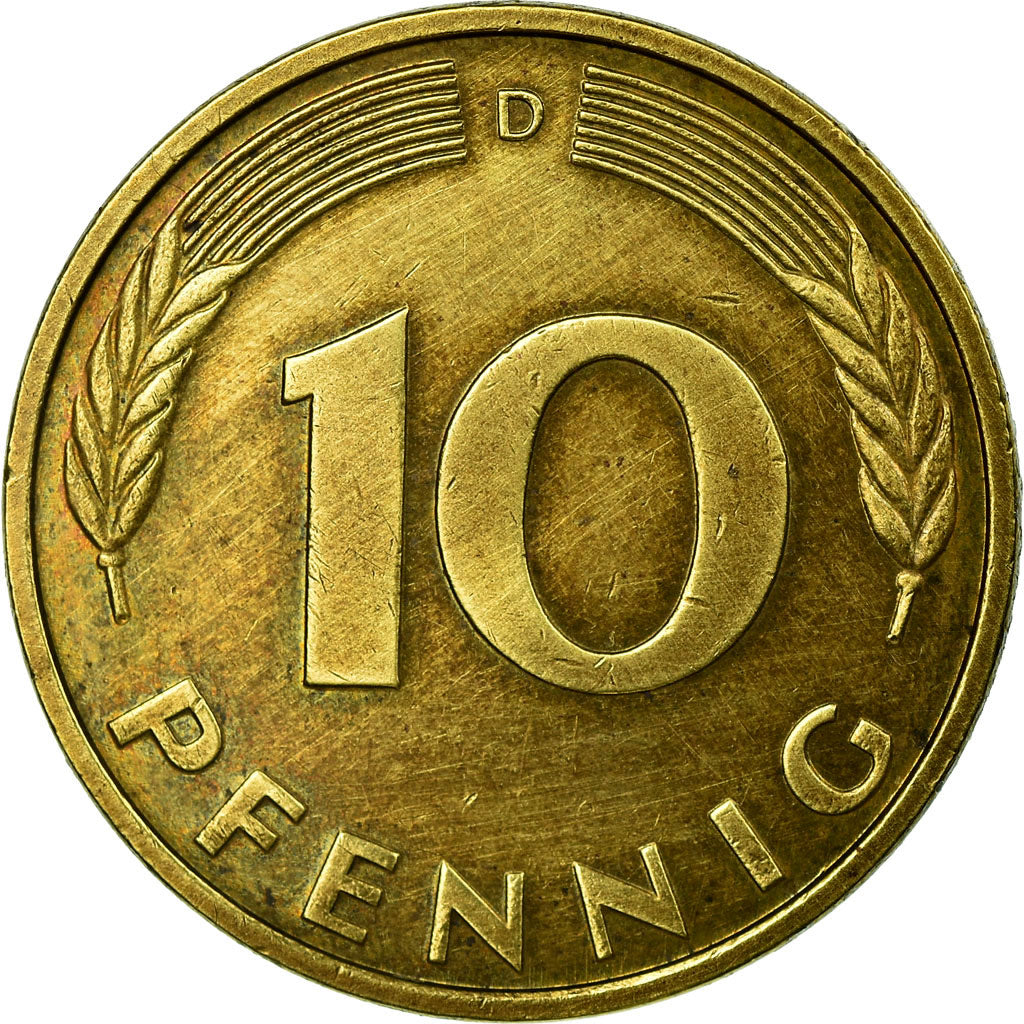 Monnaie, République fédérale allemande, 10 Pfennig, 1995, Munich, TTB, Brass