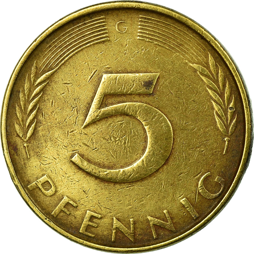 Moeda, ALEMANHA - REPÚBLICA FEDERAL, 5 Pfennig, 1971, Karlsruhe, EF(40-45)