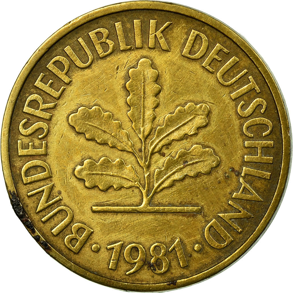 Monnaie, République fédérale allemande, 5 Pfennig, 1981, Karlsruhe, TB+