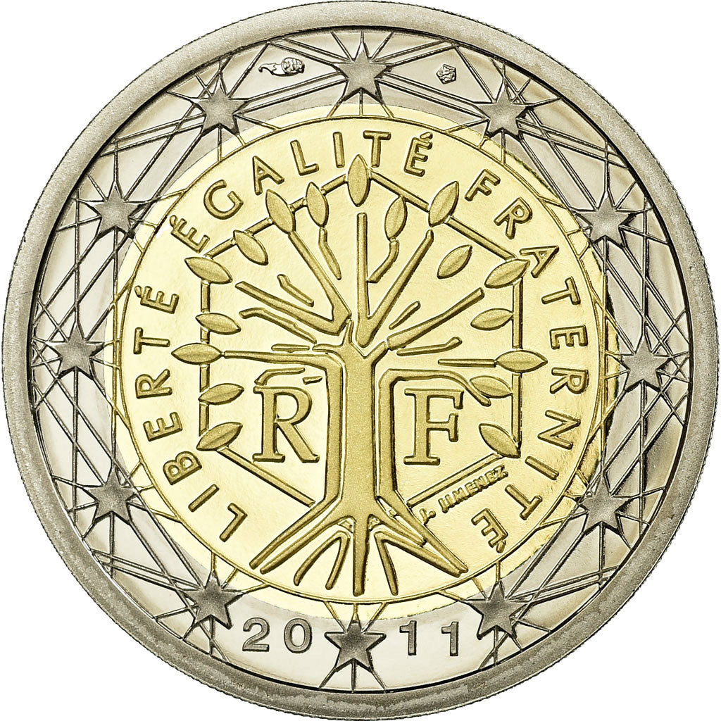 France, 2 Euro, 2011, MS(65-70), Bi-Metallic, Gadoury:8a., KM:1414