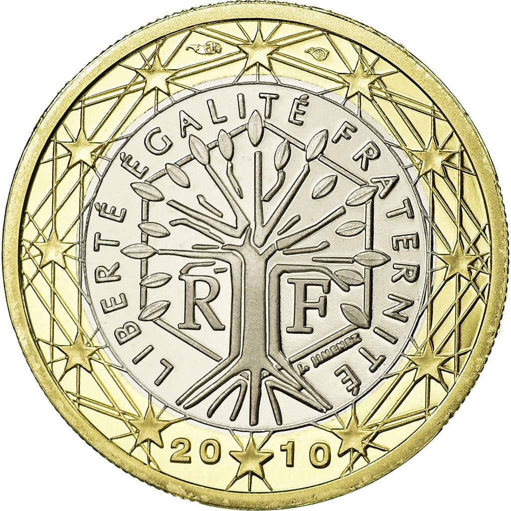 France, Euro, 2010, MS(65-70), Bi-Metallic, KM:1413