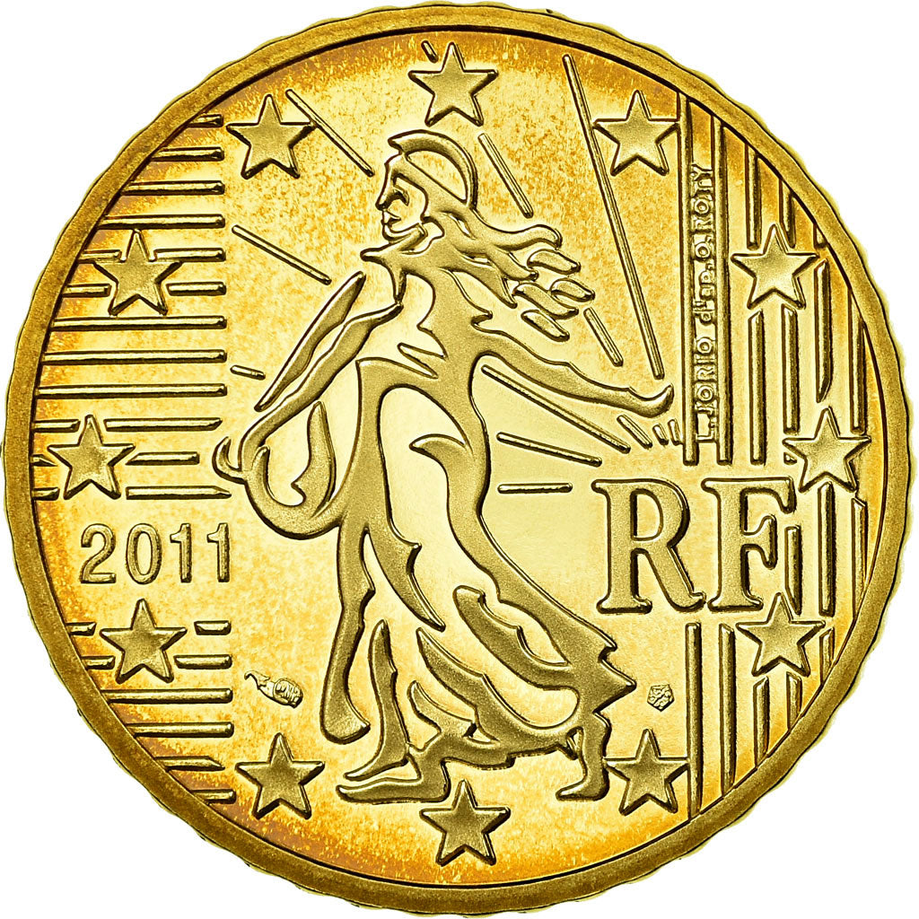 France, 50 Euro Cent, 2011, MS(65-70), Brass, KM:1412