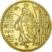 França, 20 Euro Cent, 2011, BE, MS(65-70), Latão, KM:1411