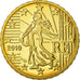 France, 10 Euro Cent, 2010, BE, MS(65-70), Brass, KM:1410