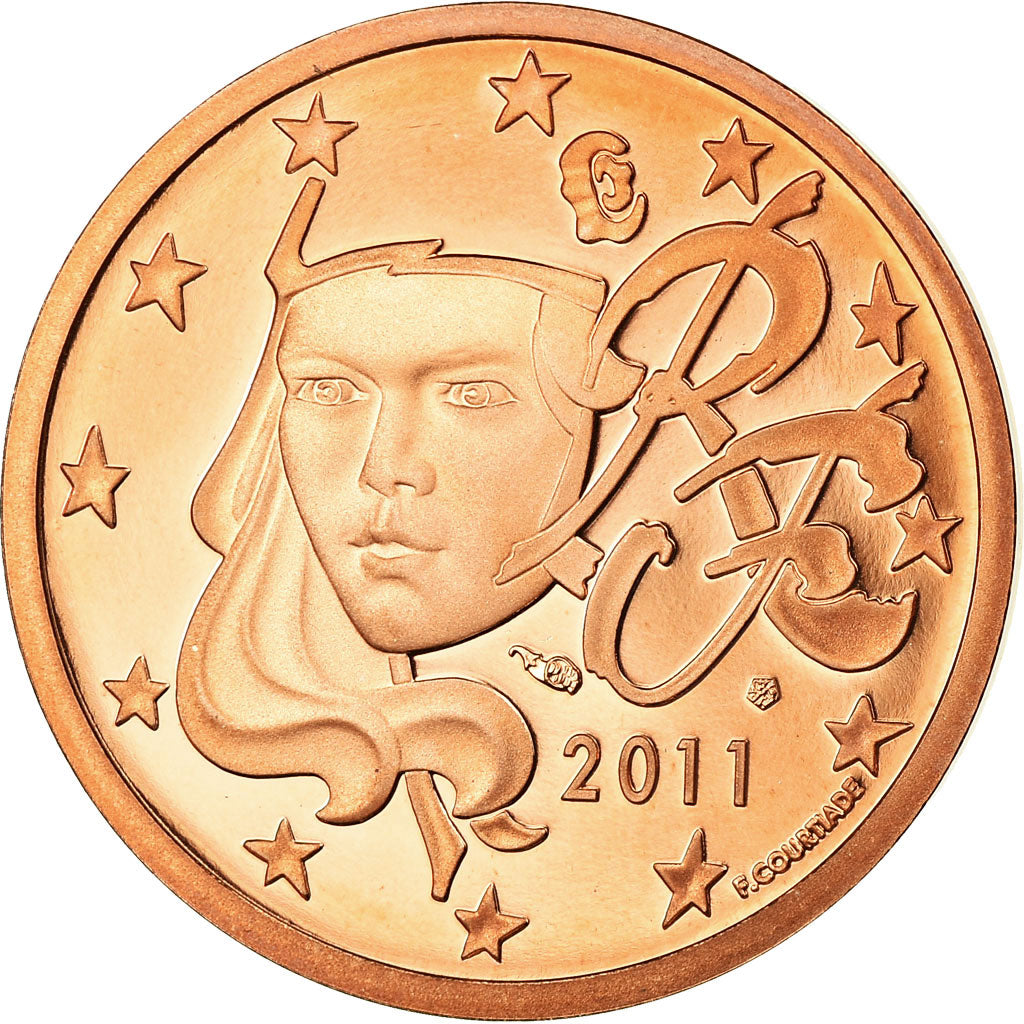 France, 5 Euro Cent, 2011, BE, FDC, Copper Plated Steel, KM:1284
