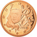 France, Euro Cent, 2010, BE, MS(65-70), Copper Plated Steel, KM:1282