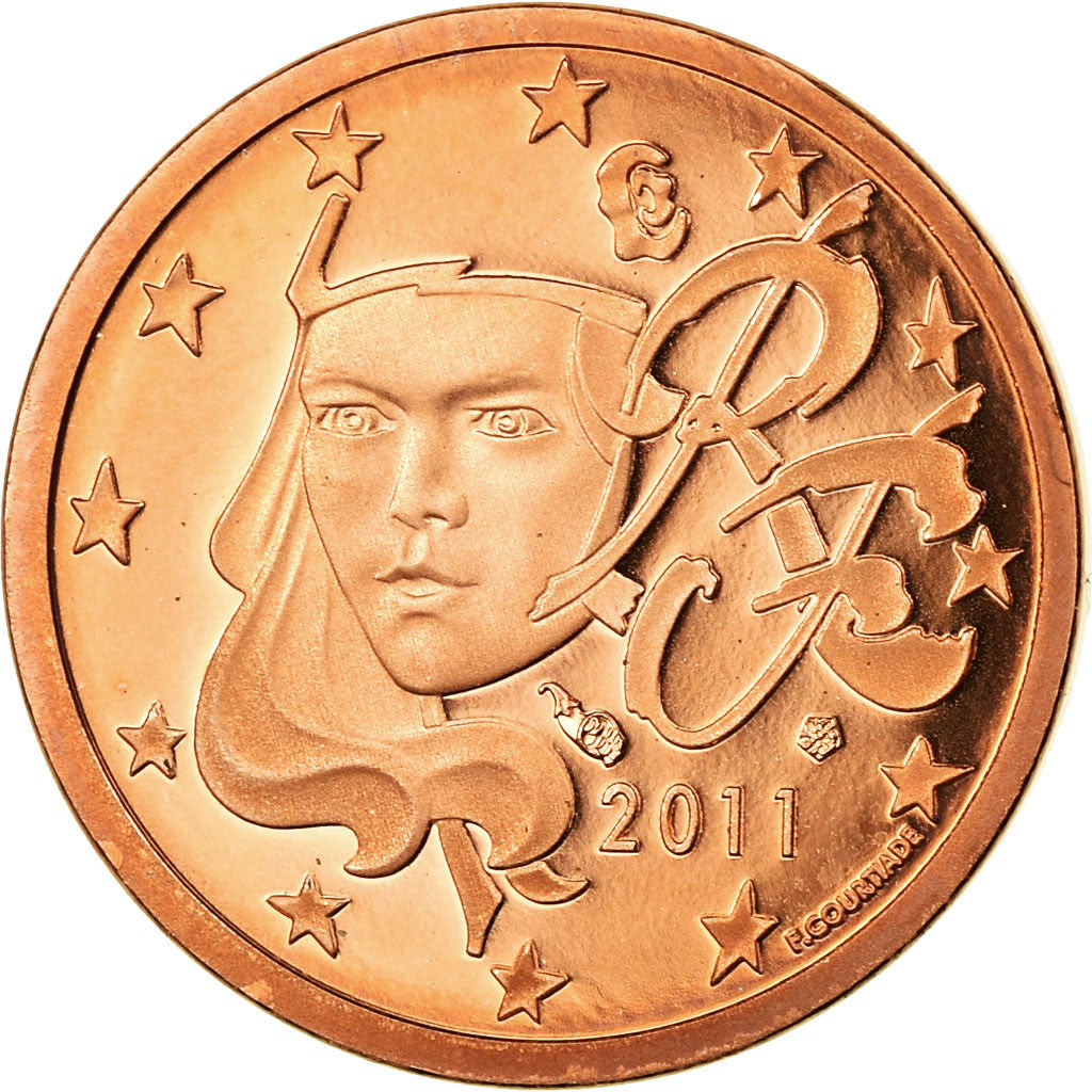France, Euro Cent, 2011, BE, MS(65-70), Copper Plated Steel, KM:1282