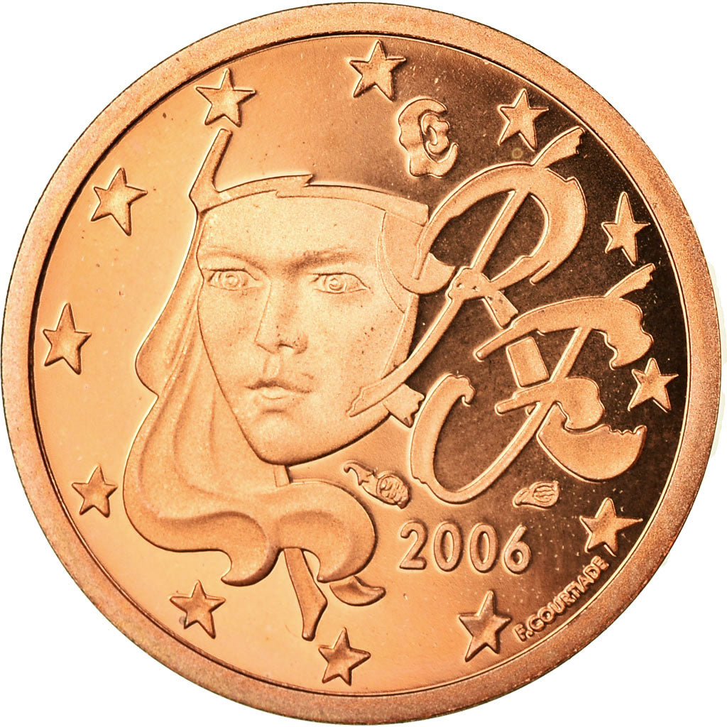 France, Euro Cent, 2006, MS(65-70), Copper Plated Steel, KM:1282