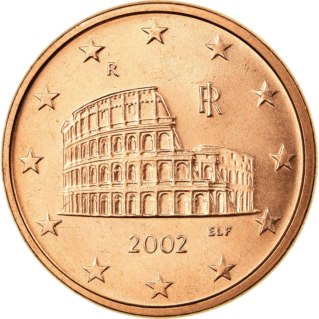Italy, 5 Euro Cent, 2002, AU(55-58), Copper Plated Steel, KM:212