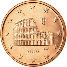 Italy, 5 Euro Cent, 2002, AU(55-58), Copper Plated Steel, KM:212