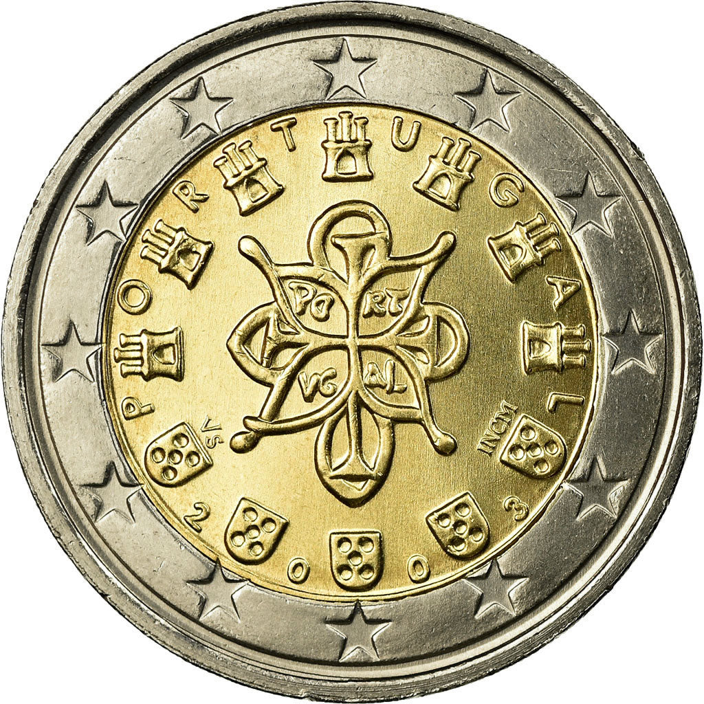 Portugal, 2 Euro, 2003, AU(55-58), Bi-Metallic, KM:747