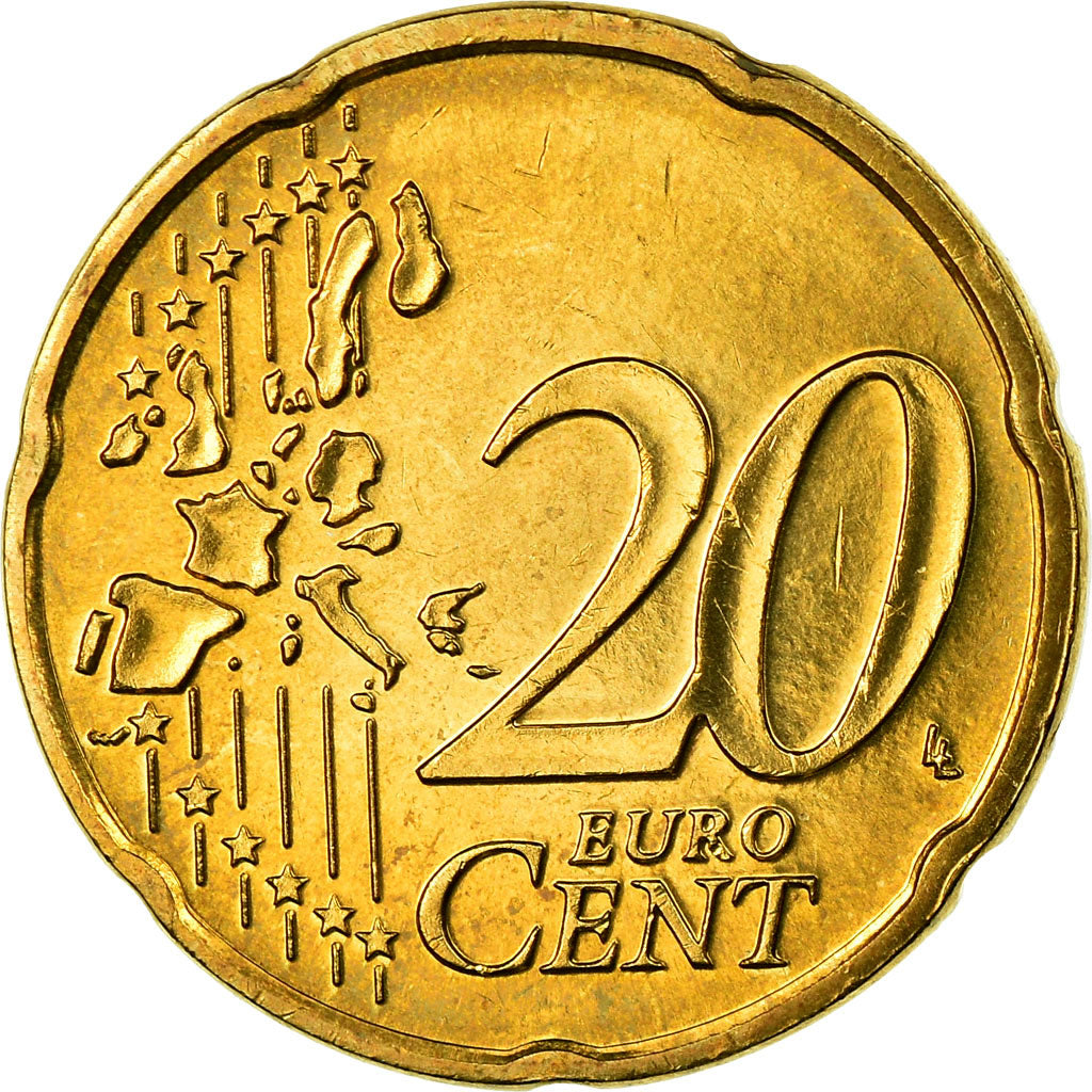 Netherlands, 20 Euro Cent, 2003, EF(40-45), Brass, KM:238