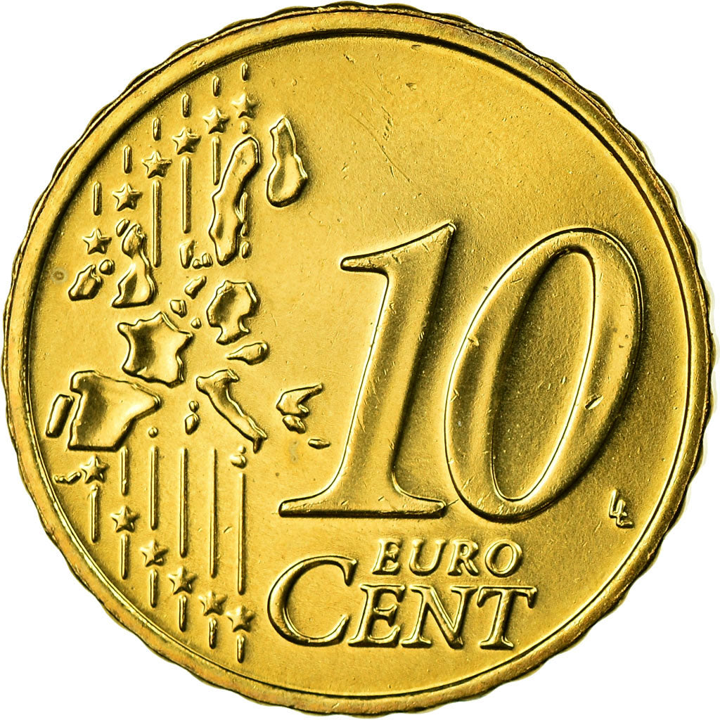 REPÚBLICA DE IRLANDA, 10 Euro Cent, 2002, EBC, Latón, KM:35
